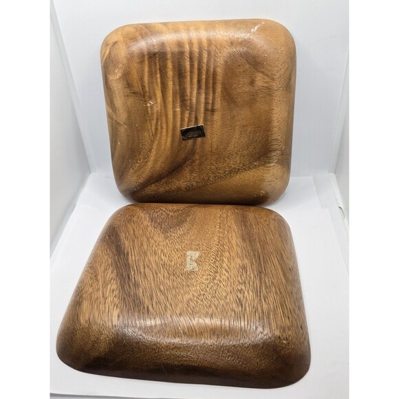 Square Serving Plate Made in Phillipines Acaciaware Wood - 8.25" - Picture 2 of 5